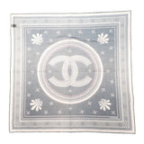【中古】シャネル CHANEL ココマーク スカーフ コットン ネイビー ピンク レディース【Aランク】