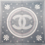 【中古】シャネル CHANEL ココマーク スカーフ コットン ネイビー ピンク レディース【Aランク】