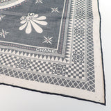 【中古】シャネル CHANEL ココマーク スカーフ コットン ネイビー ピンク レディース【Aランク】