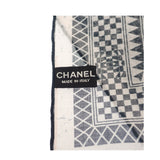 【中古】シャネル CHANEL ココマーク スカーフ コットン ネイビー ピンク レディース【Aランク】