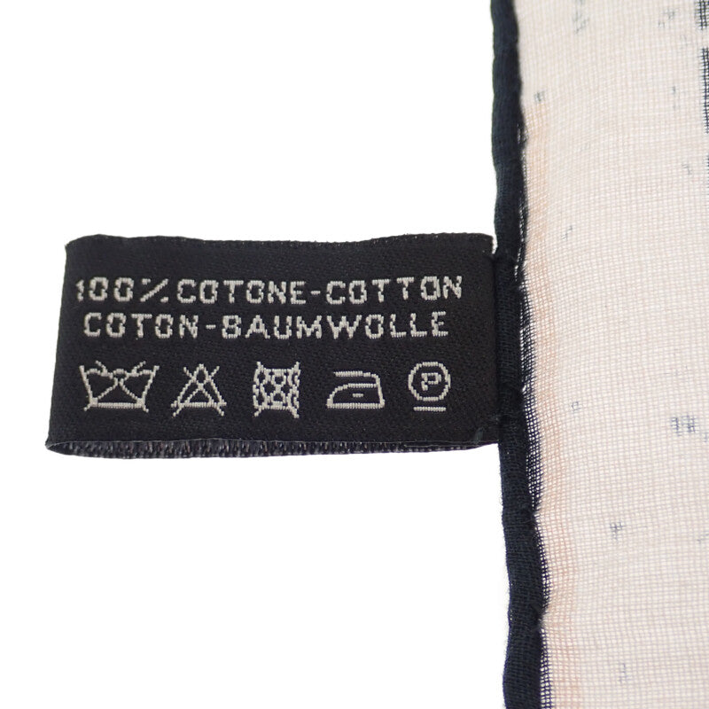 【中古】シャネル CHANEL ココマーク スカーフ コットン ネイビー ピンク レディース【Aランク】