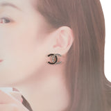 【中古】シャネル CHANEL ココマーク ピアス メタル クリスタル ブラック ゴールド B23K刻印 レディース【ABランク】