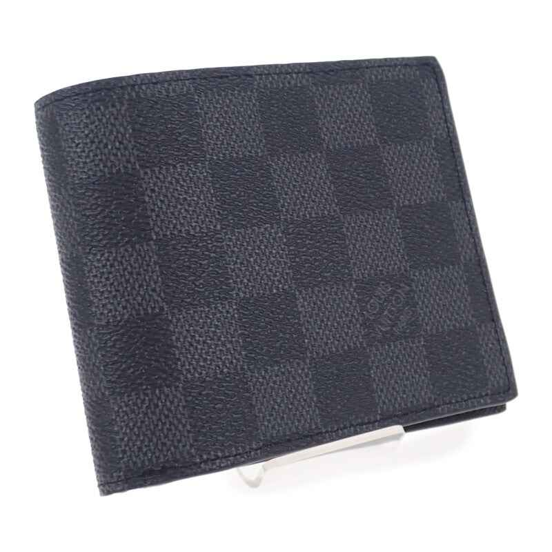 ルイヴィトン LOUIS VUITTON ポルトフォイユ・アメリゴNM N60053 ダミエグラフィット 二つ折り財布 ブラック メンズ【中古】【Sランク】