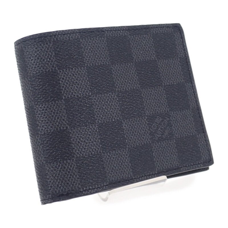 ルイヴィトン LOUIS VUITTON ポルトフォイユ・アメリゴNM N60053 ダミエグラフィット 二つ折り財布 ブラック メンズ【中古】【Sランク】