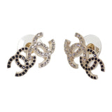 【中古】シャネル CHANEL ダブルココマーク ピアス メタル クリスタル ゴールド ブラック A22B刻印 レディース【Aランク】