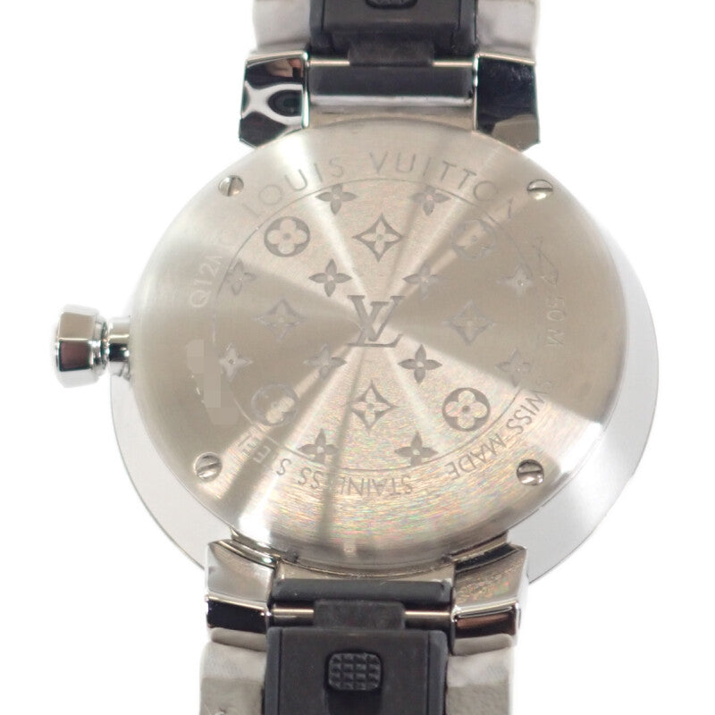 ルイヴィトン LOUIS VUITTON タンブール スリム Q12MGZ 腕時計 ステンレススチール レザー クオーツ ホワイト文字盤 レディース【中古】【ABランク】