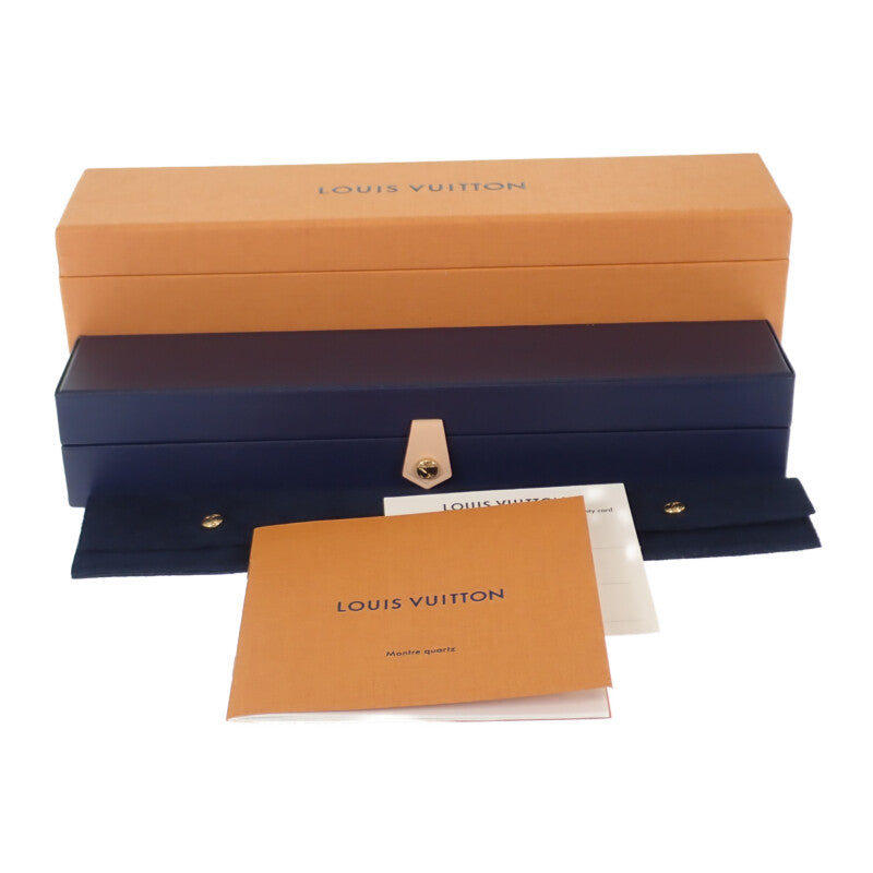 ルイヴィトン LOUIS VUITTON タンブール スリム Q12MGZ 腕時計 ステンレススチール レザー クオーツ ホワイト文字盤 レディース【中古】【ABランク】