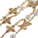 ルイヴィトン LOUIS VUITTON ネックレス・ルイザ M01610 ネックレス メタル フェイクパール ゴールド【中古】【Aランク】