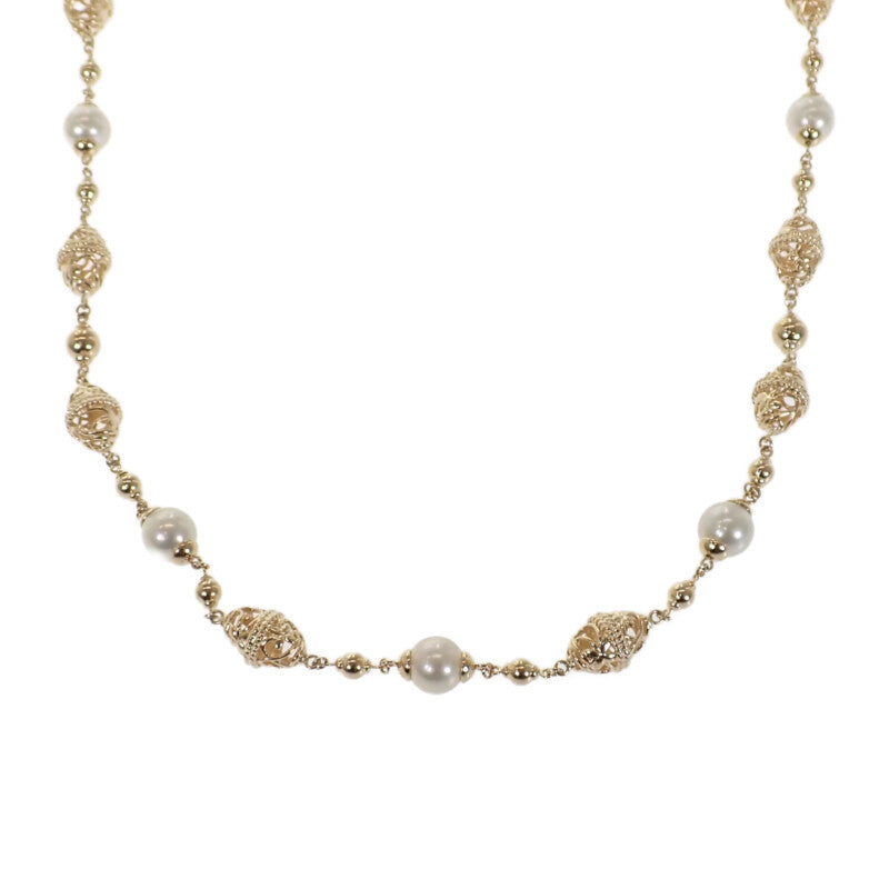 ミキモト MIKIMOTO パール ネックレス K18イエローゴールド アコヤ真珠