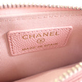 シャネル CHANEL マトラッセ フラップジップ コインケース AP0374 カードケース キャビアスキン ピンク ゴールド金具 レディース【中古】【Aランク】