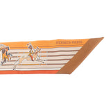 【中古】エルメス HERMES ツイリー Pani La Shar Pawnee パウニー族の首長 スカーフ シルク オレンジ レディース【Aランク】