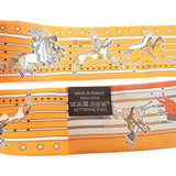 【中古】エルメス HERMES ツイリー Pani La Shar Pawnee パウニー族の首長 スカーフ シルク オレンジ レディース【Aランク】