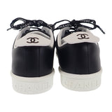 シャネル CHANEL ココマーク レザー 38 G34085 スニーカー カーフスキン ブラック 25cm レディース【中古】【SAランク】