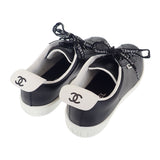 シャネル CHANEL ココマーク レザー 38 G34085 スニーカー カーフスキン ブラック 25cm レディース【中古】【SAランク】