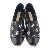 シャネル CHANEL CCエスパドリーユ 38 G38628_Y55871_K4265 スリッポン ラムスキン ブラック レディース【中古】【Aランク】