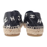 シャネル CHANEL CCエスパドリーユ 38 G38628_Y55871_K4265 スリッポン ラムスキン ブラック レディース【中古】【Aランク】