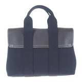 【中古】エルメス HERMES ヴァルパライソPM 2005年 ワールドフェスティバル限定 ハンドバッグ レザー トワルシェブロン ブラック シルバー金具 レディース【Aランク】