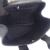 【中古】エルメス HERMES ヴァルパライソPM 2005年 ワールドフェスティバル限定 ハンドバッグ レザー トワルシェブロン ブラック シルバー金具 レディース【Aランク】