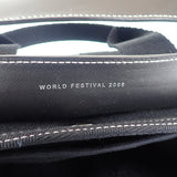 【中古】エルメス HERMES ヴァルパライソPM 2005年 ワールドフェスティバル限定 ハンドバッグ レザー トワルシェブロン ブラック シルバー金具 レディース【Aランク】