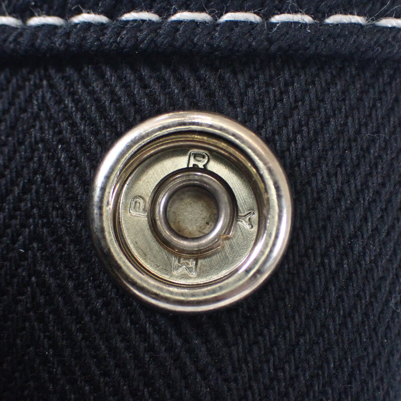 【中古】エルメス HERMES ヴァルパライソPM 2005年 ワールドフェスティバル限定 ハンドバッグ レザー トワルシェブロン ブラック シルバー金具 レディース【Aランク】