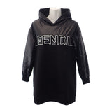 フェンディ FENDI ロゴ JF8541AG34 ワンピース コットン ポリエステル ブラック 12+ キッズ ガールズ【中古】【Aランク】