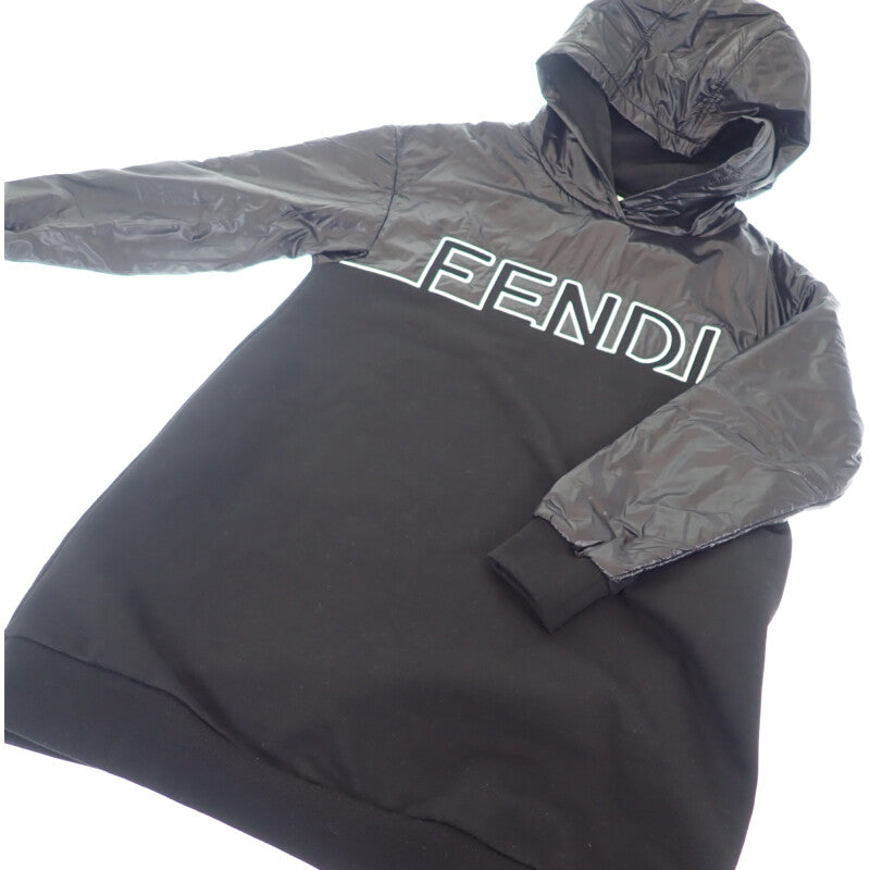 Fendi FENDI Logo JF8541AG34 One Piece Cotton Polyester Black 12+ Kids Girls【Used】【A Rank】