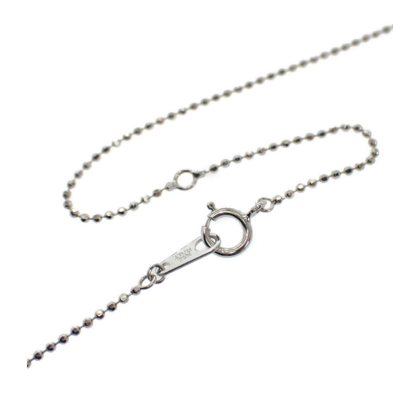 【中古】 K14WG デザイン ジュエリー クロス ネックレス K14ホワイトゴールド ダイヤモンド レディース【Aランク】