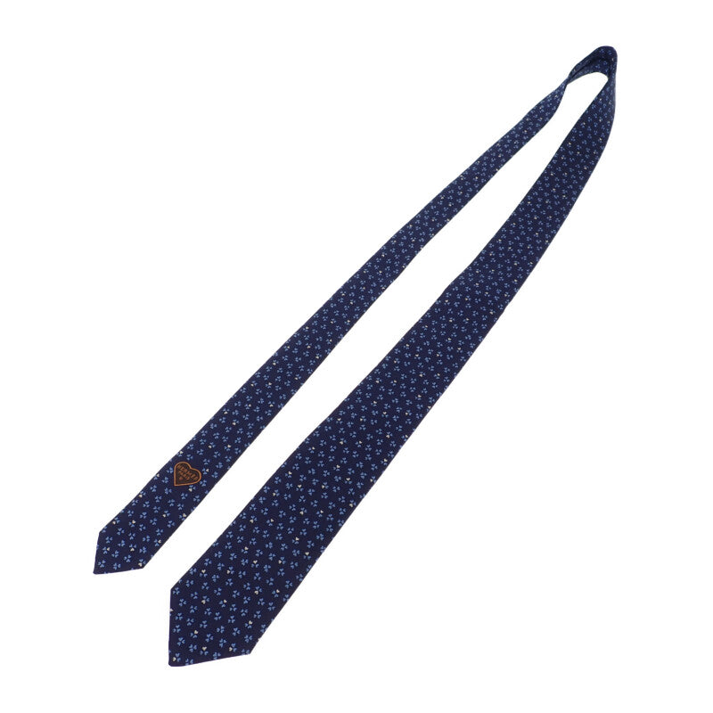 エルメス HERMES ヘヴィ シルクタイ H339086T02 ネクタイ シルク ネイビー クローバー メンズ【中古】【SAランク】