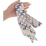 【中古】シャネル CHANEL ヘアバンド スカーフ シルク ホワイト マルチカラー レディース【Aランク】