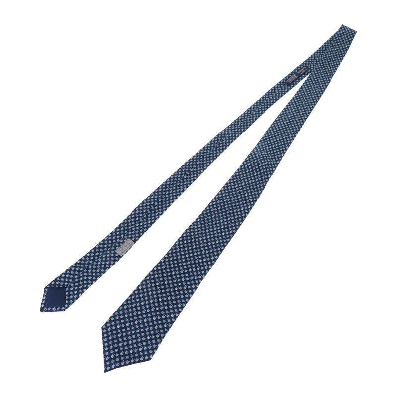 エルメス HERMES シルクツイル タイ ネクタイ シルク ネイビー アニマル柄 メンズ【中古】【SAランク】