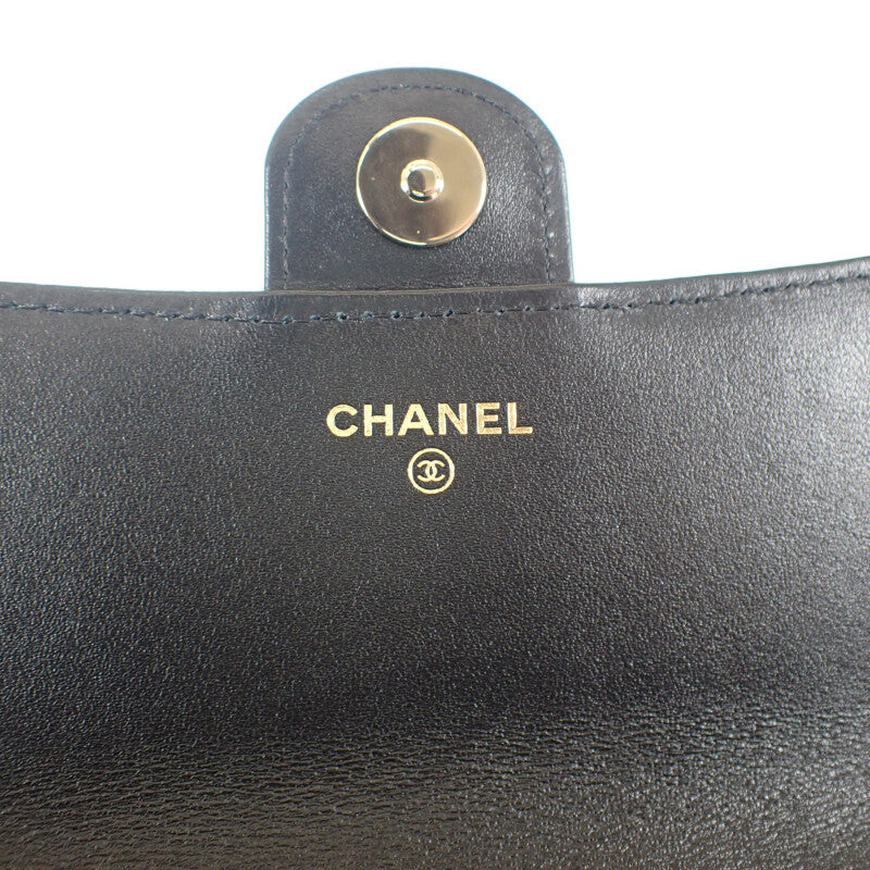 香奈兒 CHANEL Matelasse 翻蓋手機包 AP3226 2WAY包 肩背包 羊皮 黑色 金色五金 女士【中古】【A級品】