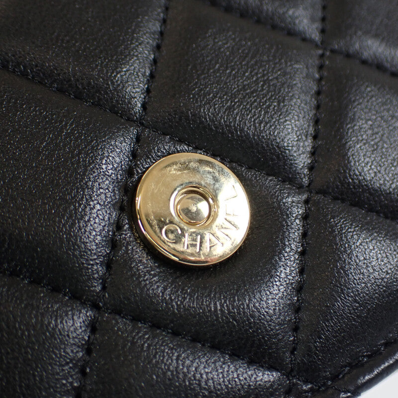 シャネル CHANEL マトラッセ フラップフォンケース AP3226 2WAYバッグ ショルダーバッグ ラムスキン ブラック ゴールド金具 レディース【中古】【Aランク】
