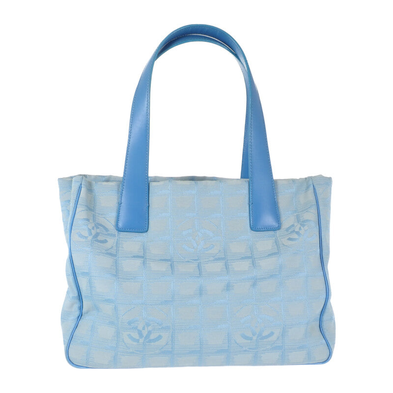シャネル CHANEL ニュートラベルライントート PM トートバッグ ナイロン レザー ブルー レディース【中古】【Bランク】