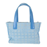 シャネル CHANEL ニュートラベルライントート PM トートバッグ ナイロン レザー ブルー レディース【中古】【Bランク】