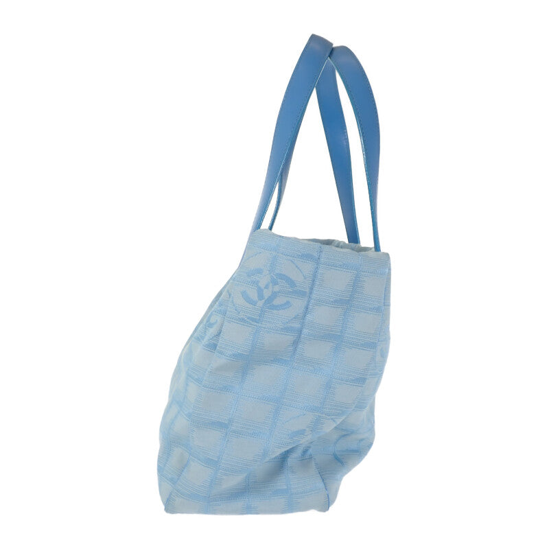 シャネル CHANEL ニュートラベルライントート PM トートバッグ ナイロン レザー ブルー レディース【中古】【Bランク】
