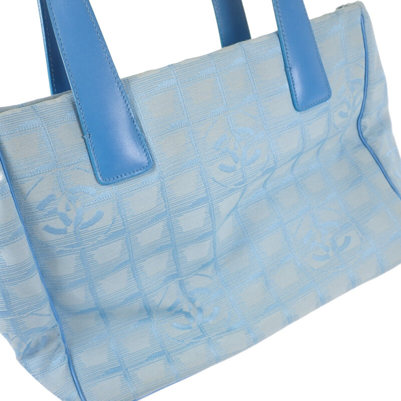シャネル CHANEL ニュートラベルライントート PM トートバッグ ナイロン レザー ブルー レディース【中古】【Bランク】
