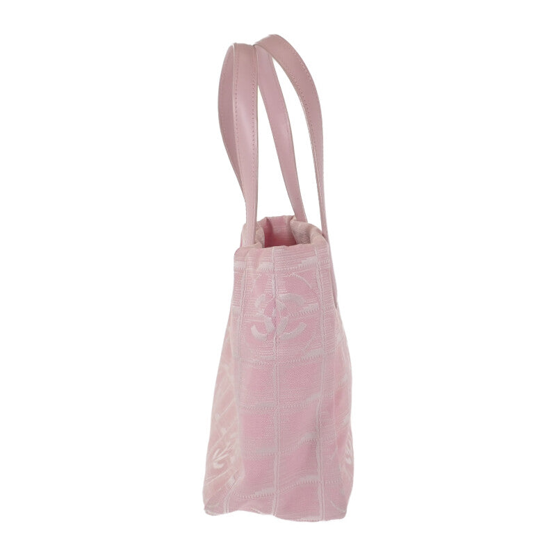 シャネル CHANEL ニュートラベルライントート TPM トートバッグ ナイロン レザー ピンク レディース【中古】【ABランク】