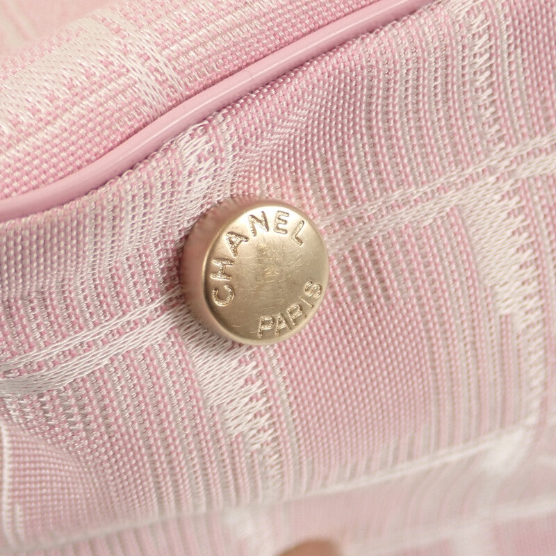 シャネル CHANEL ニュートラベルライントート TPM トートバッグ ナイロン レザー ピンク レディース【中古】【ABランク】