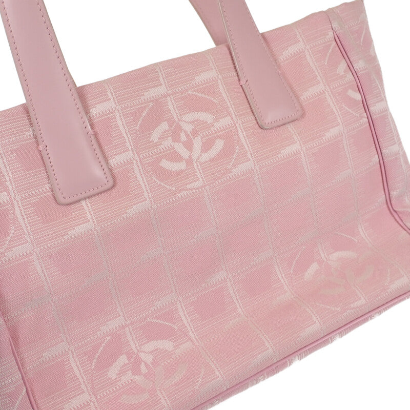 シャネル CHANEL ニュートラベルライントート TPM トートバッグ ナイロン レザー ピンク レディース【中古】【ABランク】