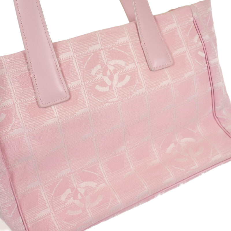 シャネル CHANEL ニュートラベルライントート TPM トートバッグ ナイロン レザー ピンク レディース【中古】【ABランク】