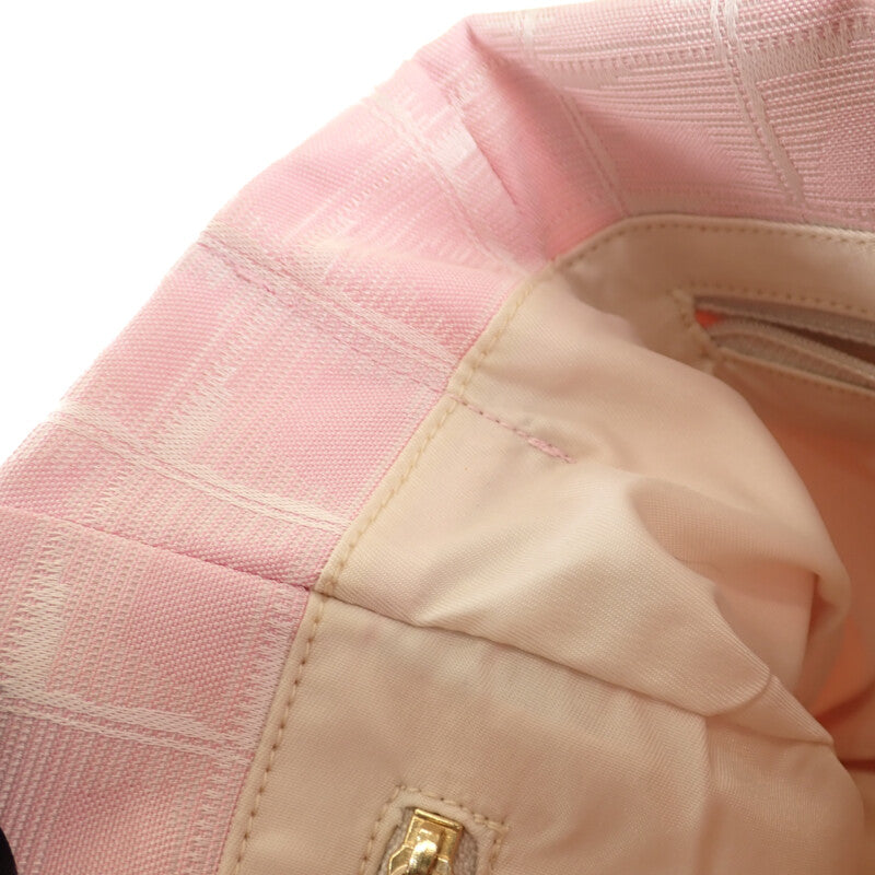 シャネル CHANEL ニュートラベルライントート TPM トートバッグ ナイロン レザー ピンク レディース【中古】【ABランク】