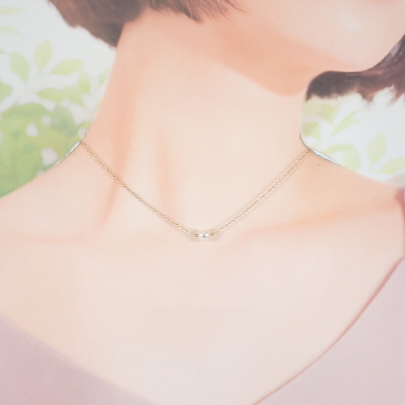 MIKIMOTO 御木本 珍珠項鍊 18K黃金 養殖珍珠 金色 女士 【中古】【A級品】