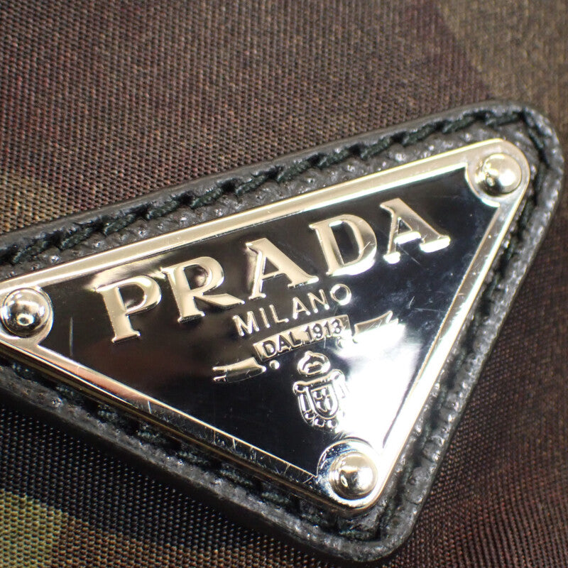 プラダ PRADA バックパック BZ0032_ZSR_F0334 リュック・デイパック ナイロン レザー カーキ テスートカモフラ メンズ レディース【中古】【ABランク】