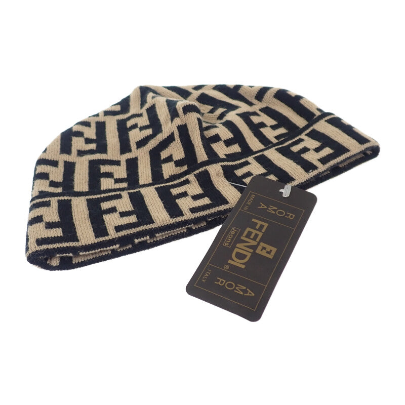 【商談中/対象者以外注文不可】フェンディ FENDI ビーニー ニットキャップ ウール ブラウン レディース メンズ【中古】【SAランク】