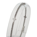 【中古】 K18WG デザインジュエリー クロスダイヤ ブレスレット K18ホワイトゴールド ダイヤモンド レディース【Aランク】