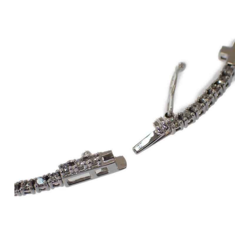 K18WG デザインジュエリー クロスダイヤ ブレスレット K18ホワイトゴールド ダイヤモンド レディース【中古】【Aランク】