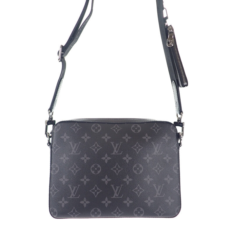 【中古】ルイヴィトン LOUIS VUITTON トリオ・メッセンジャー M69443 ショルダーバッグ モノグラムエクリプス ブラック シルバー金具 メンズ【Aランク】