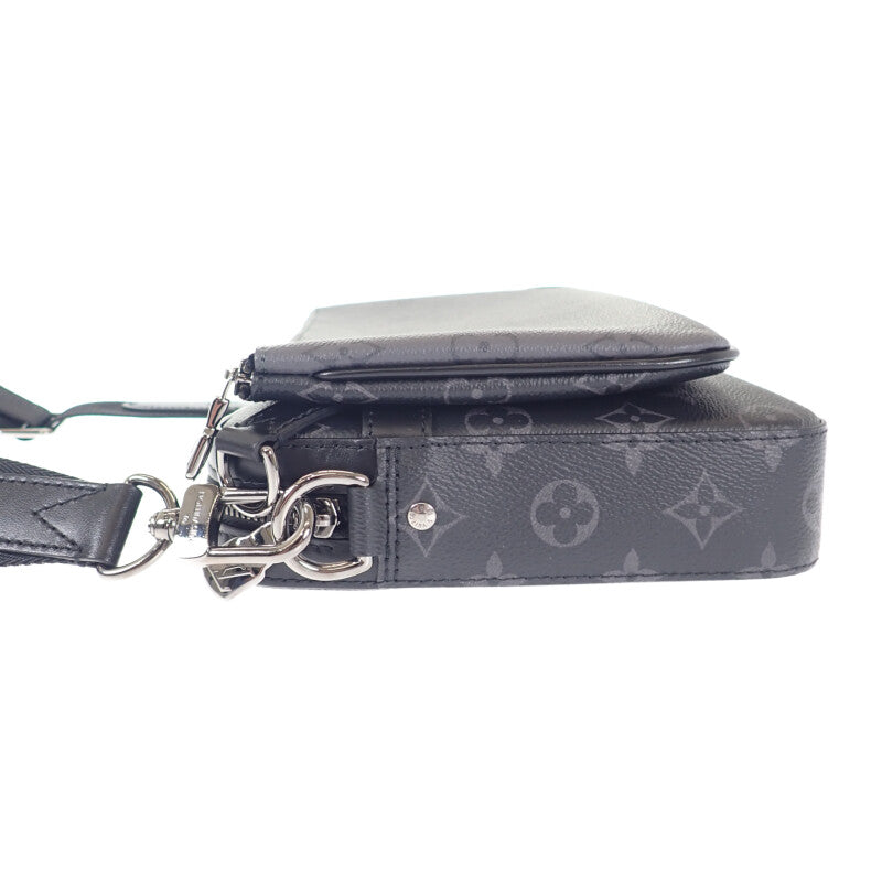 【中古】ルイヴィトン LOUIS VUITTON トリオ・メッセンジャー M69443 ショルダーバッグ モノグラムエクリプス ブラック シルバー金具 メンズ【Aランク】