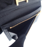 【中古】エルメス HERMES ベアン コンビネコンパクト 三つ折り財布 ヴォーマダム ブラック W刻印 ゴールド金具 レディース【SAランク】