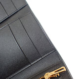 【中古】エルメス HERMES ベアン コンビネコンパクト 三つ折り財布 ヴォーマダム ブラック W刻印 ゴールド金具 レディース【SAランク】